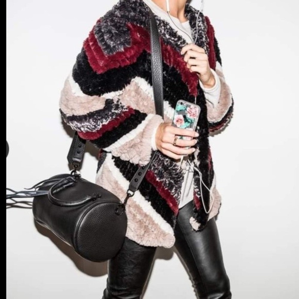Aqua Multicolor Faux Fur Jacket